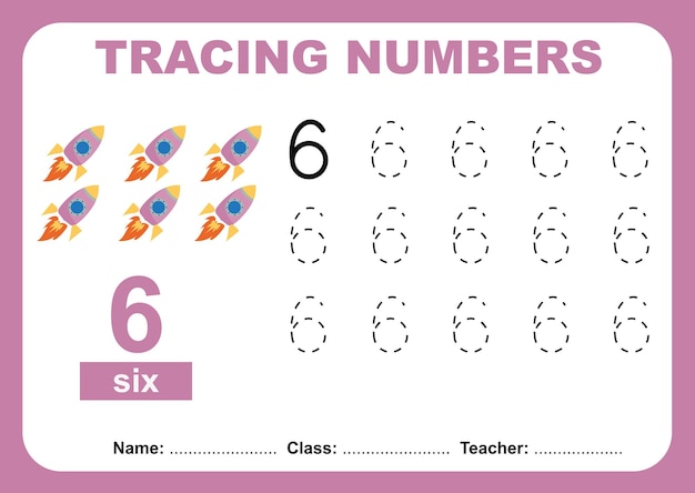 trace and write number for children exercise for children to recognize the number