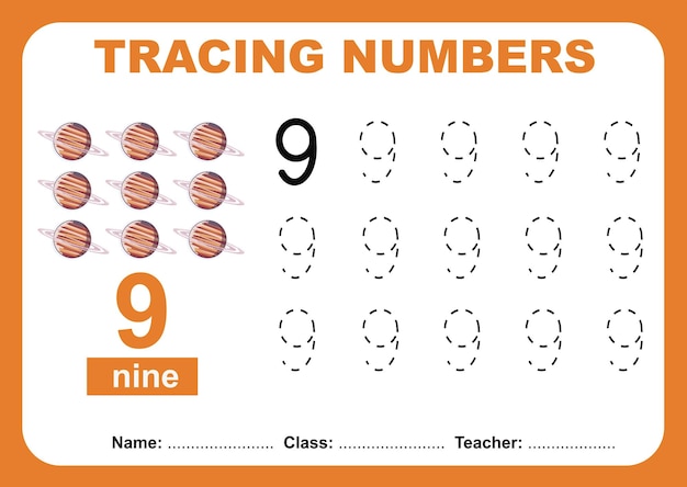 trace and write number for children exercise for children to recognize the number