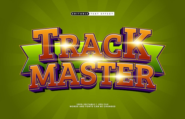 track master editable text effect with a sport and competition text style