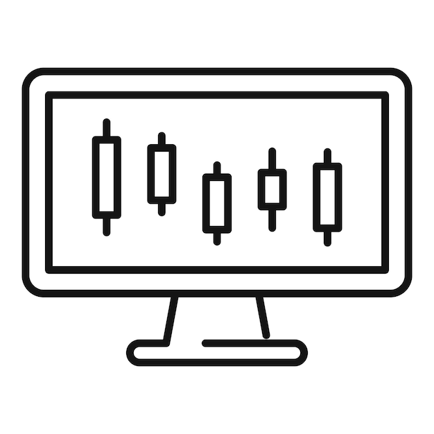 Trade online monitor icon Outline Trade online monitor vector icon for web design isolated on white background