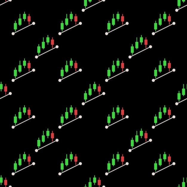 Trading and Crypto Analytics vector colored seamless pattern