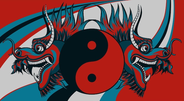 Traditional Asian Dragon This is vector illustration ideal for a mascot and tattoo or Tshirt graphic