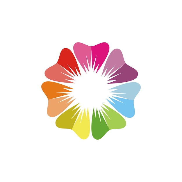 Traditional colorful floral pattern logo design template