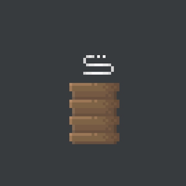 traditional tea cup in pixel art style