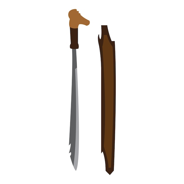 traditional weapon mandau icon vector illustration vector design