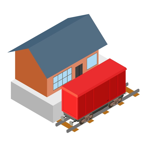 Train container icon Isometric illustration of train container vector icon for web