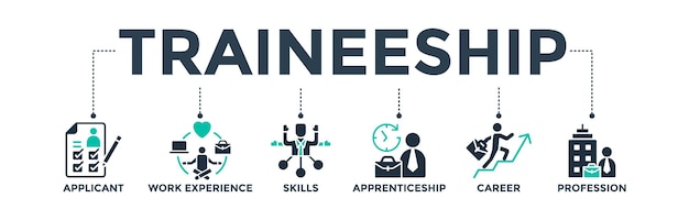 traineeship banner web icon vector illustration for apprenticeship and training