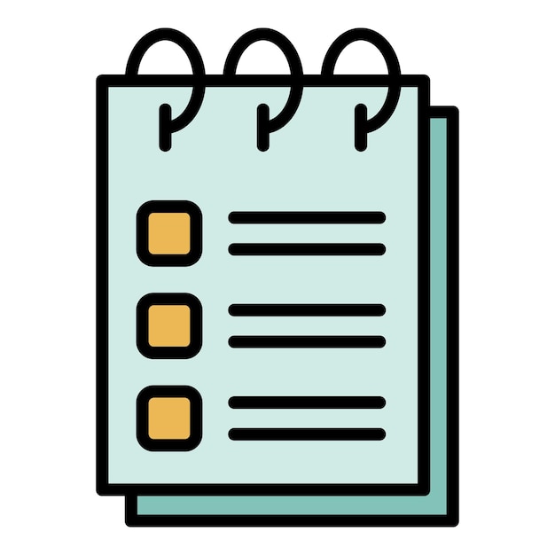 Training program icon Outline training program vector icon color flat isolated