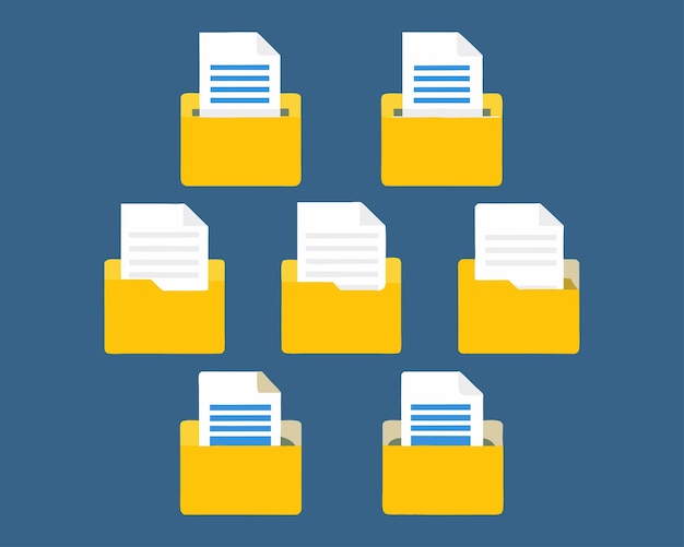 transfer of documentation vector flat folders