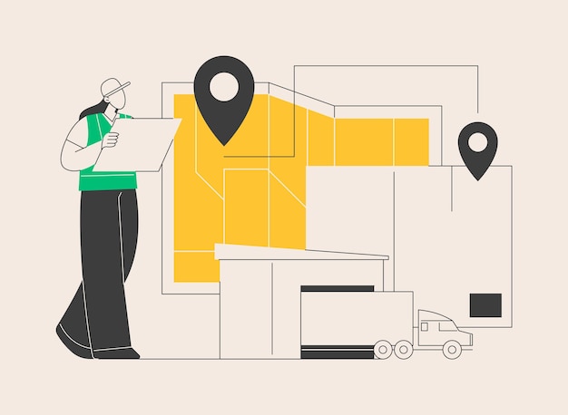 Transit warehouse abstract concept vector illustration