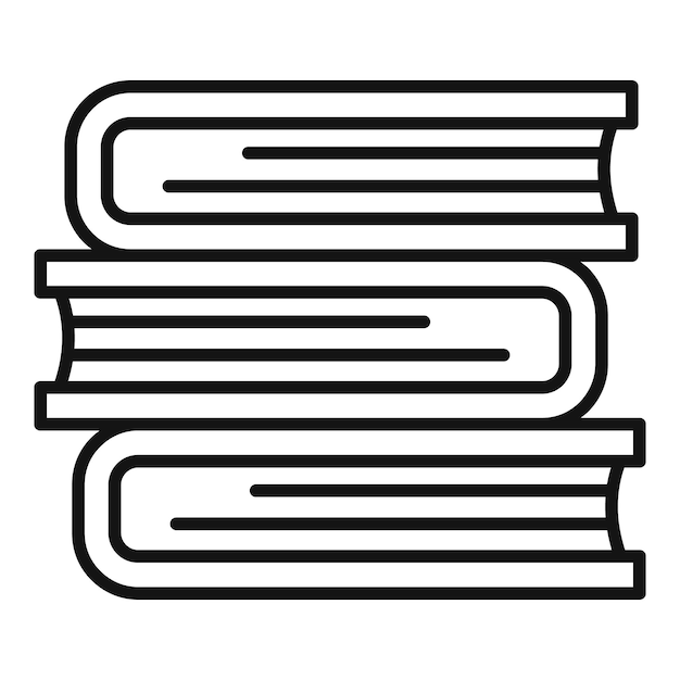 Translator book stack icon Outline translator book stack vector icon for web design isolated on white background