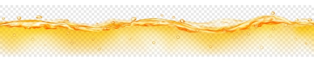 translucent water with drops in yellow colors with seamless horizontal repetition, isolated on transparent background. transparency only in vector file