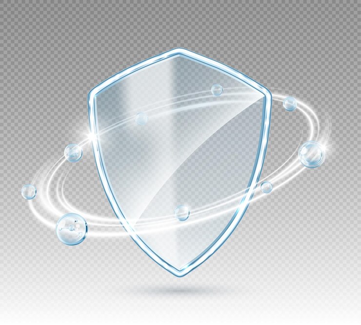 Vektor transparent glass protection shield medical health protection concept