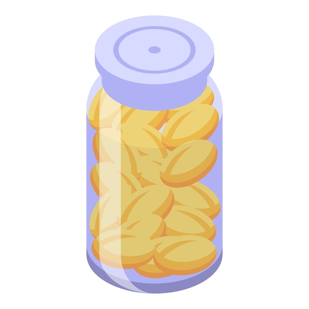Transparent pill bottle containing oval tablets for healthcare