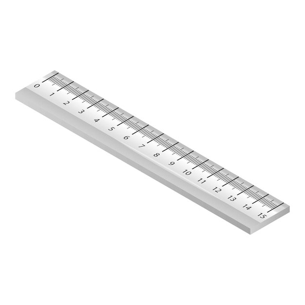 Transparent ruler icon Isometric of transparent ruler vector icon for web design isolated on white background