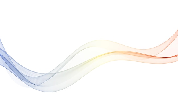 Transparent wave flow Smoky color lines Wave design element