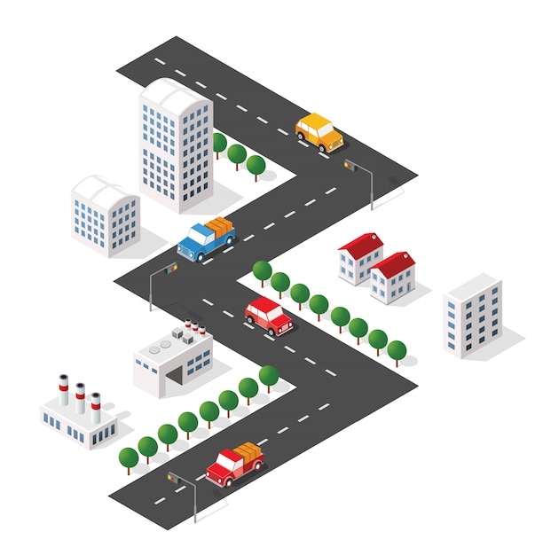 Transport car, urban and asphalt, traffic.