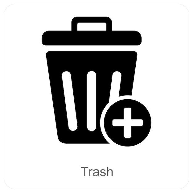 Trash and remove icon concept