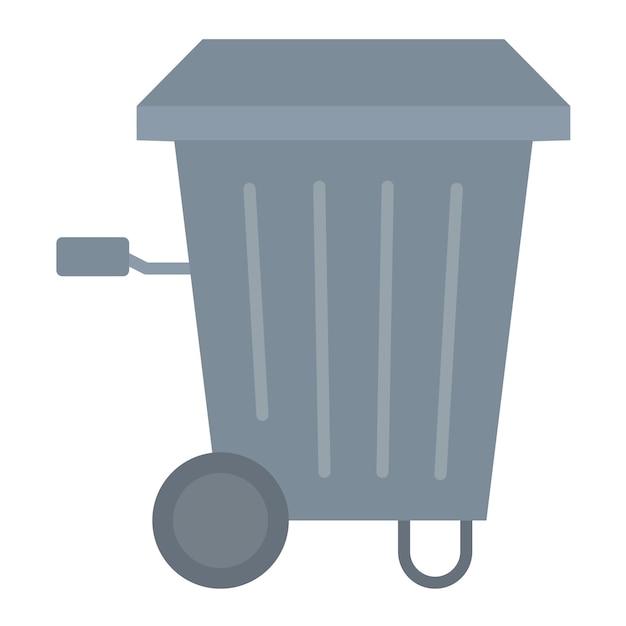 Trash Bin Flat Illustration