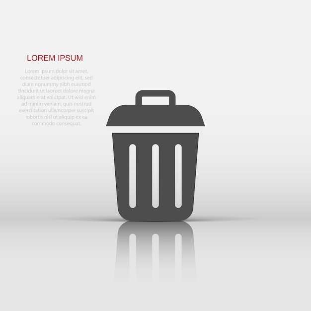 trash bin garbage icon in flat style trash bucket vector illustration on white isolated background garbage basket business concept