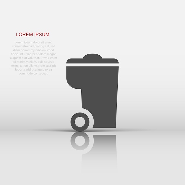 trash bin garbage icon in flat style trash bucket vector illustration on white isolated background garbage basket business concept