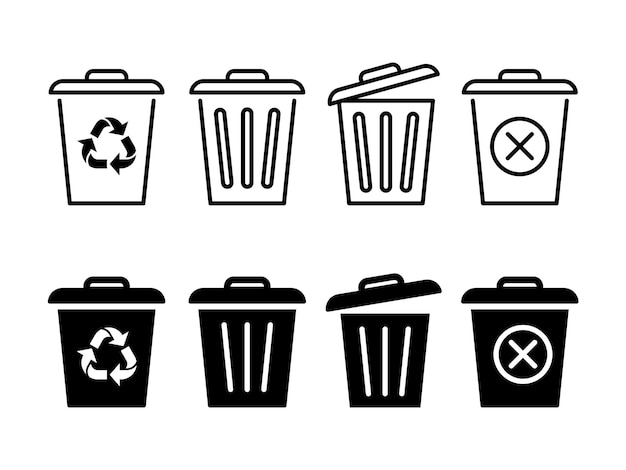 trash can icon in flat style trash can vector illustration environment business concept