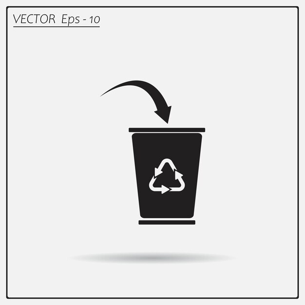 Trash can symbol Vector illustration on a light background Eps 10