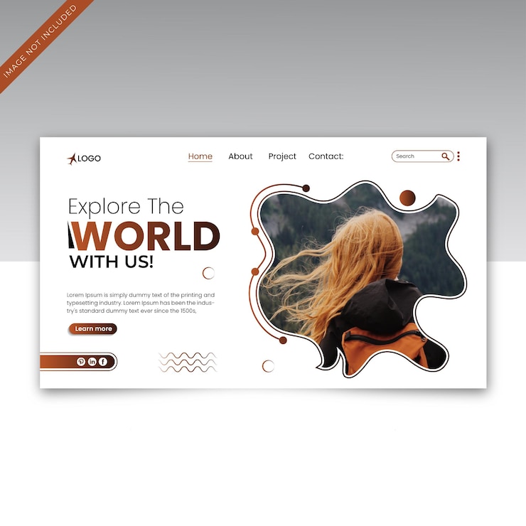 Vektör travel and tourism landing page banner template