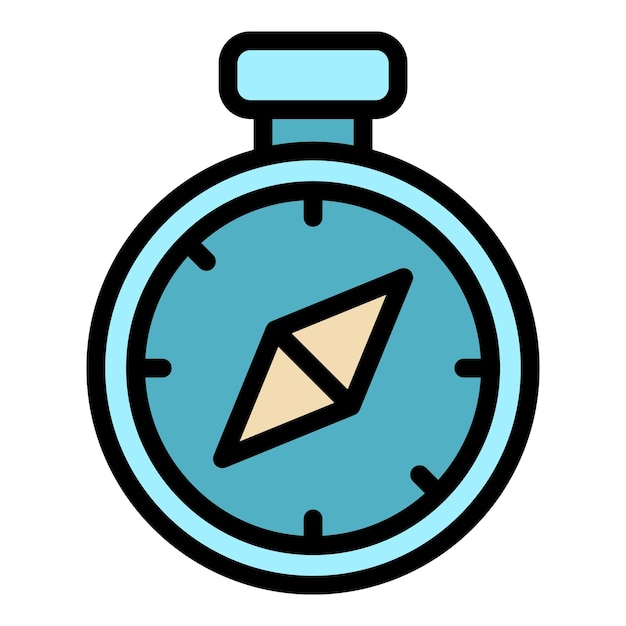 Travel compass icon outline vector Winter alaska Winter iceberg color flat