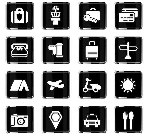 Travel vector icons for user interface design