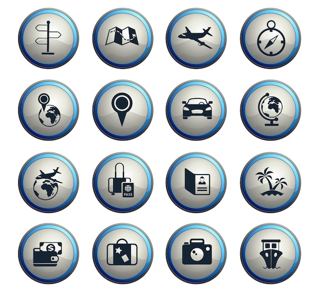 travel vector icons for web and user interface design