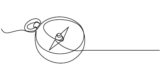 Traveller compass of different design Single one line drawing equipment for exploration