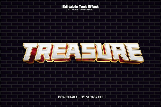 treasure editable text effect in modern trend style