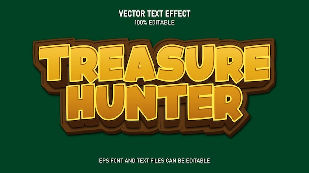 Treasure hunter 3d style editable text effect