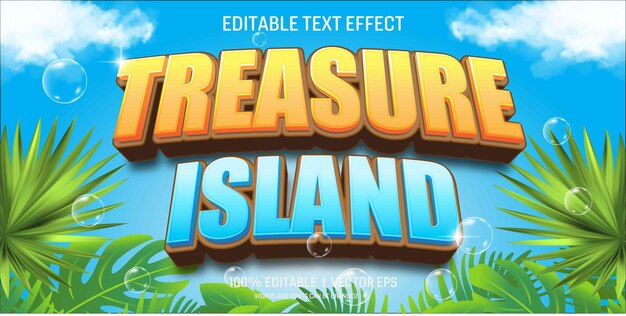 treasure island vector text effect with modern style design