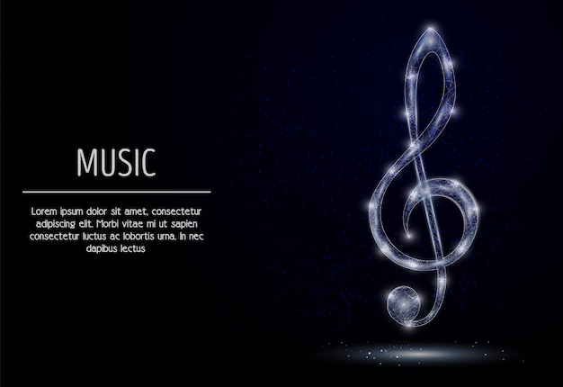 Treble clef vector polygonal art style background