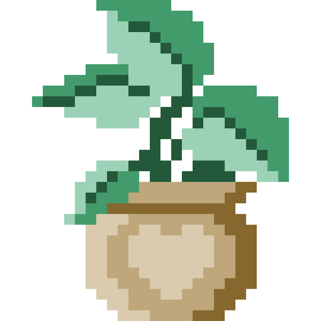 Tree cartoon icon in pixel style