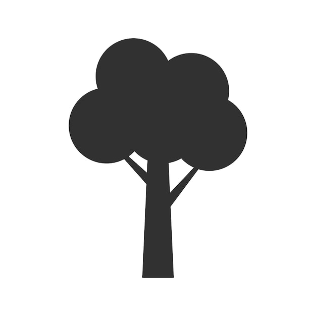 tree silhouette icon isolated on white background vector illustration