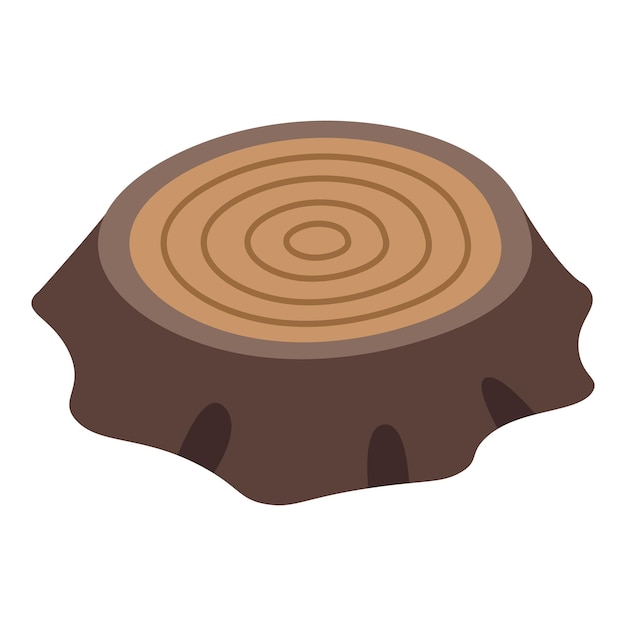 Tree trunk showing growth rings isometric icon