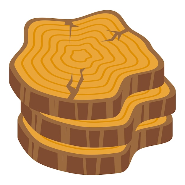Tree trunk slices icon Isometric of tree trunk slices vector icon for web design isolated on white background