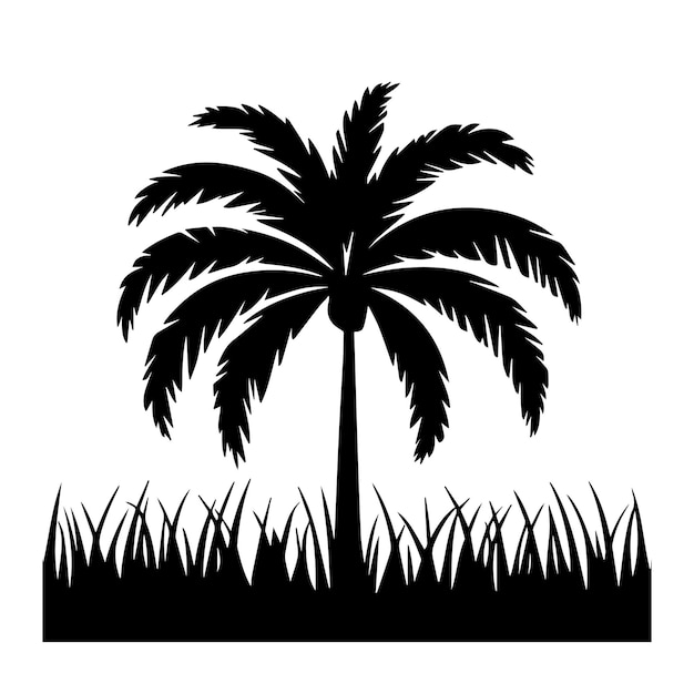 tree vector palm tree silhouettes and a set of palm tree