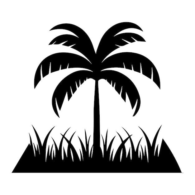 tree vector palm tree silhouettes and a set of palm tree