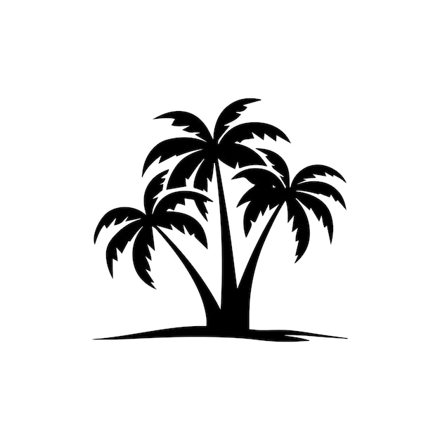 tree vector palm tree silhouettes and a set of palm tree