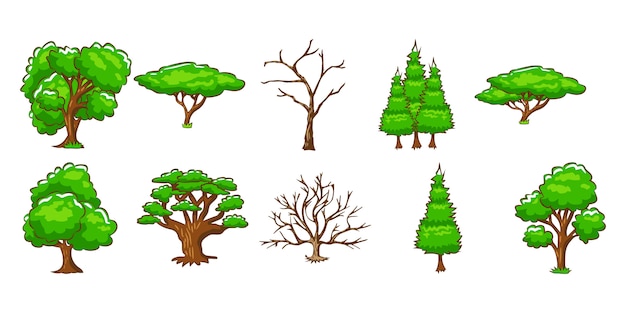 tree vector set clipart design