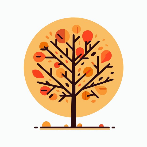 trees in autumn with a simple flat design style