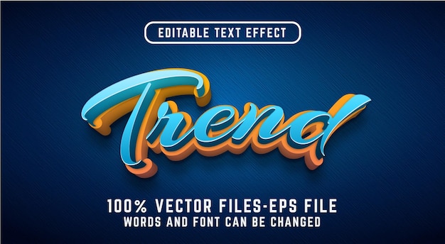 trend 3d text effect. editable text effect premium vectors