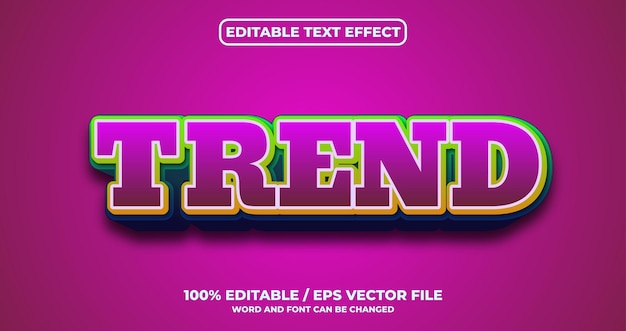 Trend editable text effect