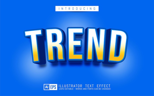 trend text effect, editable three dimension text style