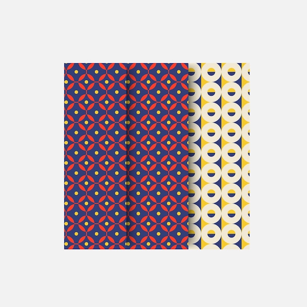 Trending sæt med abstrakte, elegante og farverige baggrunde med minimale geometriske vektor-mønstre