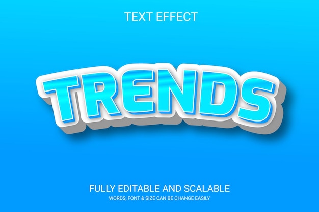 Trends 3D Vector Fully Editable Text Effect